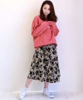 フロッキーフラワースカート