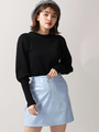 WEGO/エナメルフロントジップタイトミニスカート