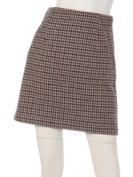 チェック柄台形スカート/イエロー