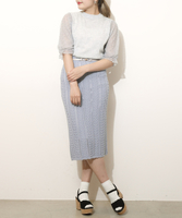 【5倍pt対象】透かし編みニットロングスカート