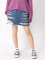 WEGO/デニムリメイクミニスカート