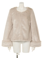 SフレアSLV Faux FurショートCT/L/BEG