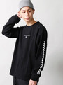 WEGO/チェッカーラインスリーブロングカットソー