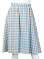 [Salon de Balcony]GINGHAM CHECK SKIRT/SAX