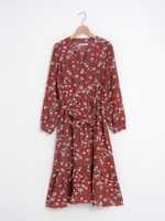 【WEB限定価格】裾フレア花柄ワンピース/レッド柄