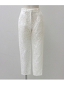 【Settimissimo】エンブロイダリーレーステーパードパンツ/オフホワイト(002)