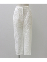 【Settimissimo】エンブロイダリーレーステーパードパンツ/オフホワイト(002)