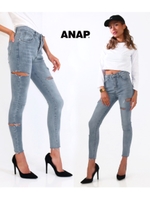 【ANAP】サイドカットスキニーデニムパンツ/ライトブルー(038)