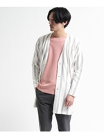 ストライプロングジャージーカーディガン/ホワイト(301)