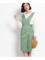 ツイルサイドバックルジャンパースカート/ライトグリーン(021)