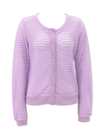 【ANAP】パステルカラーシースルーボーダーカーディガン/ラベンダー(023)