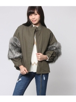 ファースリーブブルゾン/カーキ(014)