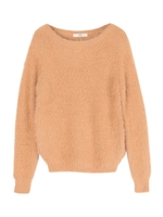 フェザーヤーンＵネックプルオーバー/ベージュ