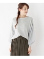 袖ドットチュールニットプルオーバー/グレー(012)