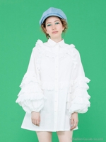 bomber lacy dress/WHITE