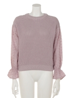 【sw】コットンレーススリーブニット/PPL