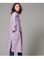 【洗える】コットンリネントレンチコート/ライトベージュ(051)