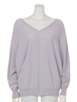 Ｖネックドルマンゆるニットプルオーバー/ラベンダー