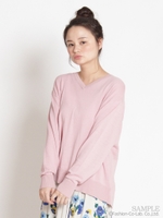 ウォッシャブルニットプルオーバー/ピンク