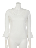 テープ刺繍ニットＰＯ/ローズピンク