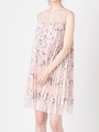 フラワープリーツレース切替ワンピース/PNK