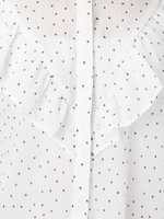 【La】ドットフリルブラウス/O.WHT