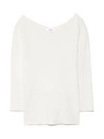 【emmi atelier】ワイドＶリブニット/WHT