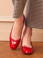 スクエアバレエパンプス/レッド