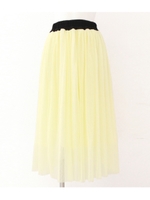 【Sandie anap】チュールプリーツ膝丈スカート/ホワイト(001)