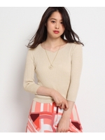 ハートネックラメニット/ライトベージュ(051)