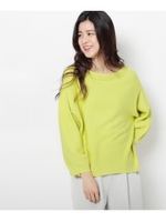 ボリューム袖コットンブレンドニット/レモンイエロー(031)