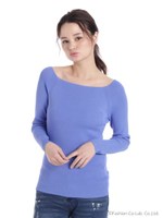 【手洗い可能】ボートネックニット/ネイビー