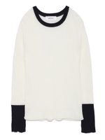 カラーブロックニット/WHT