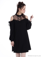 スピンドルクロスチュール切り替えカットOP/ブラック