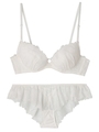 ROMANTIC LACE グラマーアップブラショーツセット/WHITE