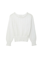 《EDIT COLOGNE》レーシーパフスリーブニット/ホワイト(030)