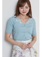 ◆リリーエンブロイダリーレースカーディガン/ミストグリーン(140)