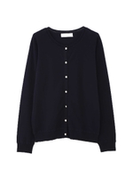 ◆大きいサイズ◆ハイゲージクルーネックカーディガン/ネイビー(120)