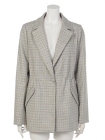 ギャザーチェックテーラーＪＫ/L/GRY