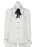 コビニャーパイピングブラウス/ブラック