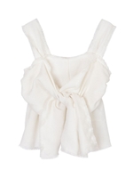 サマーツイードフレアリボンビスチェ/ホワイト