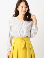 ドットブラウス/シロ