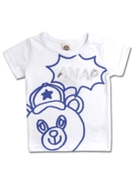 【ANAP KIDS】ナップくん箔ロゴプリントTシャツ/ホワイト(001)