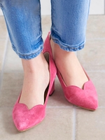 ハートカットパンプス/ピンク