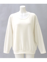 【Latina】バックオープン薄ニットトップス/ホワイト(001)