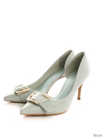 バックルサイドオープンパンプス/BLUE