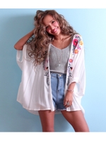 【anap mimpi】フラワー刺繍カーディガン/ホワイト(001)