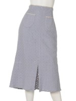 フローラレースパッチスカート/ライトブルー