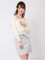 ベルト付き台形スカート/オフホワイト