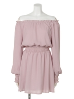 ボリュームギャザーブラウジングOP/L/PNK